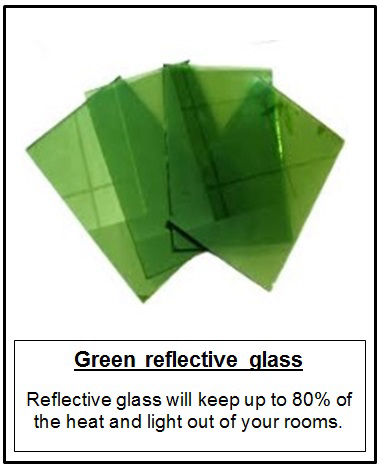 Grünes reflektierendes Glas
